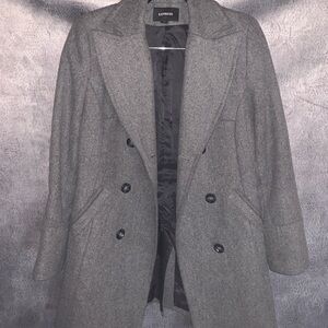 Express Women's Charcoal Pea Coat